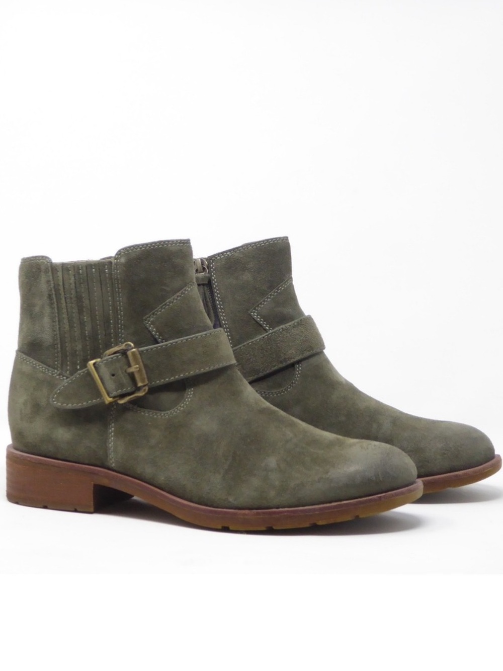 Sofft Women's Brocke Boot Size 8 Short Olive Green Suede Boho Waterproof Shoe